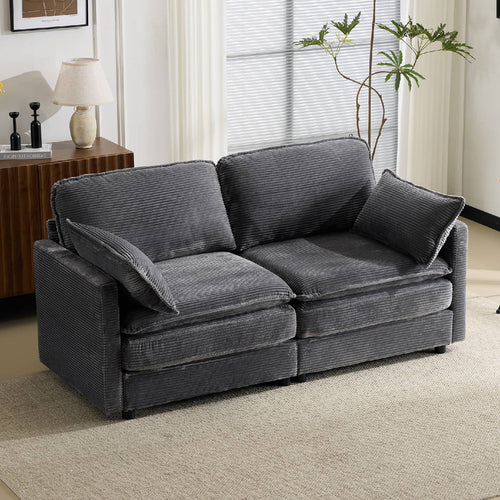 2 Seater Grey Compressed Sofa