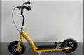 Yellow scooters, small wheels