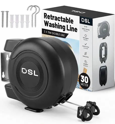 retractable washing line 2x15m